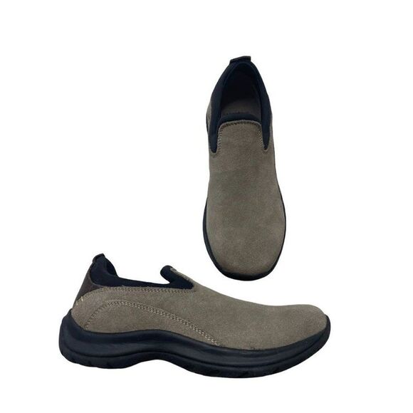 Womens LANDS END Suede‎ Gray Brown Black All Weather Slip On Moc Shoes Sz 7 7B - Picture 8 of 8